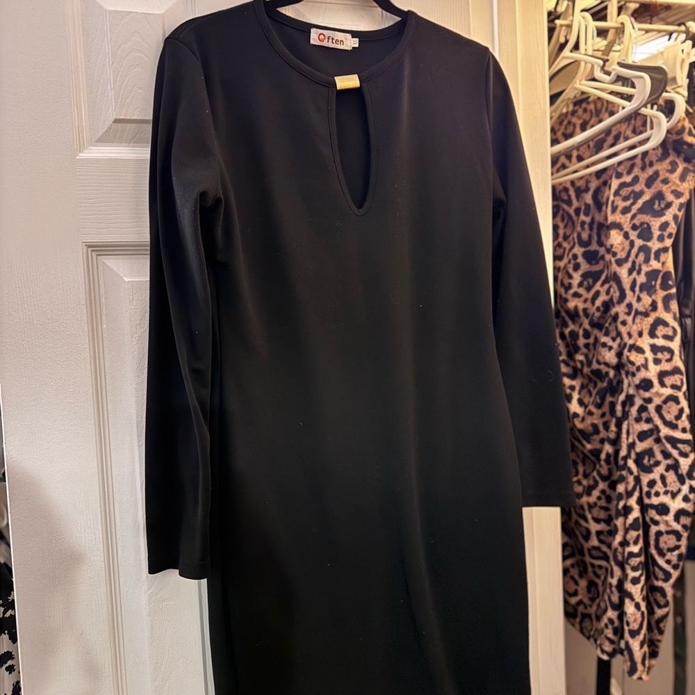 Elegant Black Long Sleeve Dress